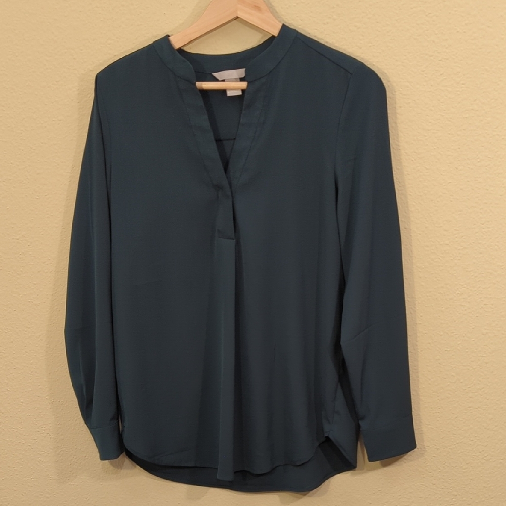 H&M Forest Green Chiffon Blouse